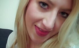Lauren Cox in college uniform outfit sucks and jerks me off resulting in a facial cumshot
