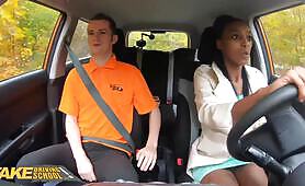 Fake Driving School Ebony Asia Rae Gets Stuck and Fucked