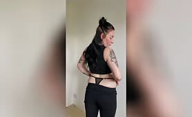 British teen does JOI dirty talk whilst oiled up and spanking