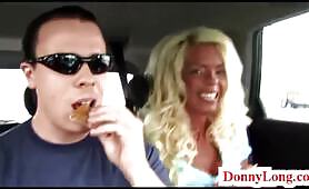 Donny Long snaps big fake titty skinny milf anf gives her sn