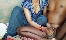 Bengali Bhabhi, wearing a maxi, pressed her boobs a lot and quenched the itch of her pussy.