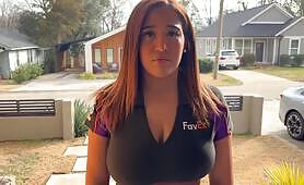 Big Boobed Delivery Slut Proves She Knows How To Handle Your Package (Hardcore Blowjob And Anal)